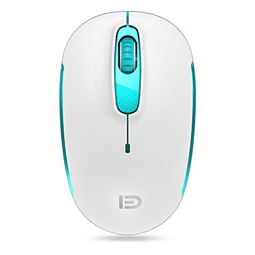 Product Cover Wireless Mouse (Battery Included), FD M510c 2.4G Mini Silent Click Cordless Mouse, Optical Travel Mice with Nano USB Receiver for Desktop, Laptop, Computer, PC, Chromebook and Notebook (White&Green)