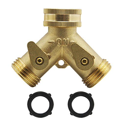 Product Cover Maggift Brass Splitter, 2-Way Y Brass Hose Connectors (brass hose splitter)