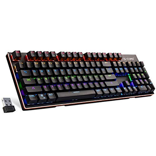 Product Cover G-Cord Wireless Mechanical Rechargable Keyboard with LED Backlit for Gaming or Office (104 Key)