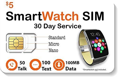 Product Cover $5 Smart Watch SIM Card for 2G 3G 4G LTE GSM Smartwatches and Wearables - 30 Day Service