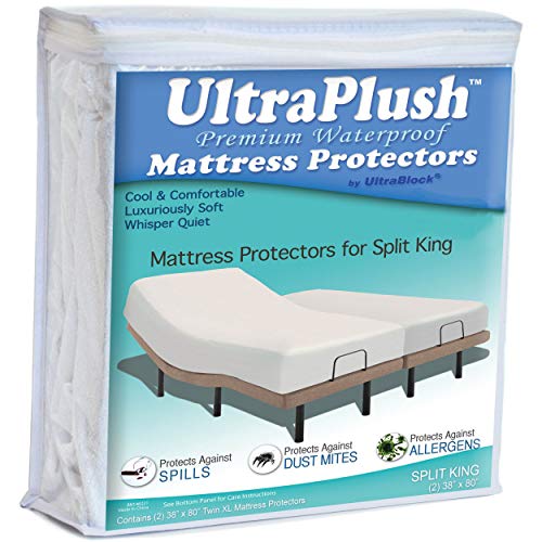 Product Cover UltraPlush Premium Waterproof Mattress Protector, Luxurious, Soft & Comfortable, Protects Against Dust Mites and Allergens, Motorhome, Camper and Travel Trailer Mattresses (RV Split King)