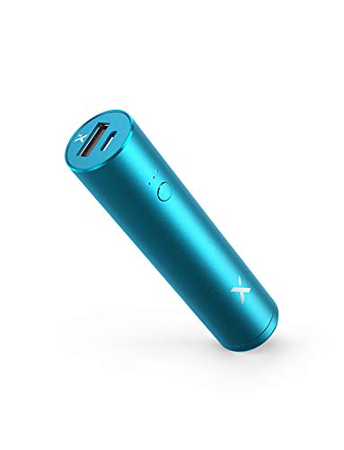 Product Cover Lipstick Battery Charger 3350mAh Xcentz, Mini Portable Charger Compact External Battery Premium Aluminum with Flashlight Pocket Power Bank Phone Charger for iPhone Samsung Android Smartphone(Blue)