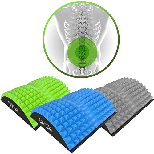Product Cover American Lifetime Lower Back Stretcher - Massage for Chronic Lumbar Pain Relief Treatment - Helps with Spinal Stenosis Sciatica Herniated Disc and Neck Muscle Pain - 1 Year Warranty - Blue