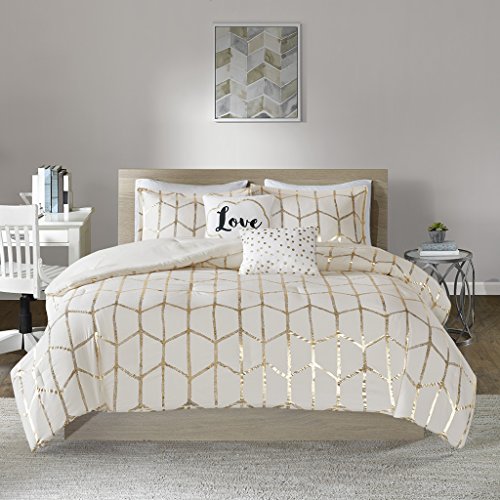 Product Cover Intelligent Design Raina Comforter Set, Full/Queen, Ivory/Gold
