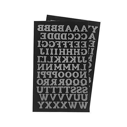 Product Cover Magfok Iron-on Black Transfer Letters 0.75 Inch, 2 Sheet