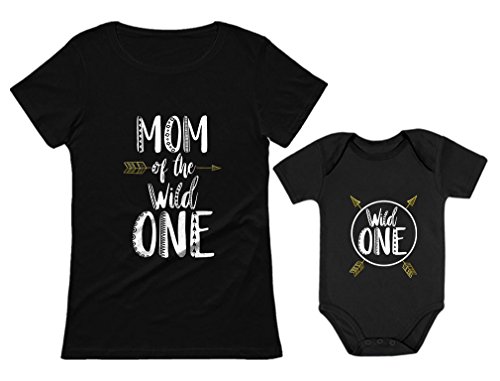 Product Cover Wild One Mom & Baby 1st Birthday Baby Bodysuit & Women's T-Shirt Matching Set