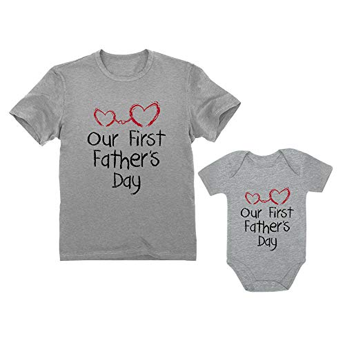 Product Cover Our First Father's Day Dad & Baby Matching Set Infant Bodysuit & Men's T-Shirt
