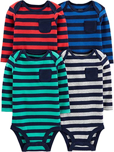 Product Cover Simple Joys by Carter's Baby Boys' 4-Pack Soft Thermal Long Sleeve Bodysuits