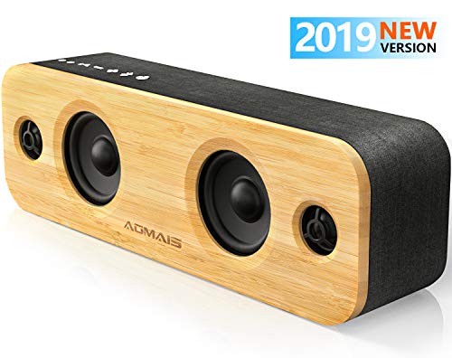 Product Cover AOMAIS Life Bluetooth Speakers, 30W Loud Home Party Wireless Speaker, 2 Woofer & 2 Tweeters for Super Bass Stereo Sound, 100 Ft Bluetooth V5.0 and 12-Hour Playtime Subwoofer [ Imitation Bamboo Panel ]