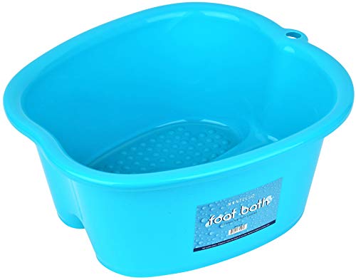 Product Cover Mantello Care Large Foot Bath Spa Tub Sturdy Plastic Foot Basin for Foot Soaking, Pedicure, Detox, and Massage (Blue, 11