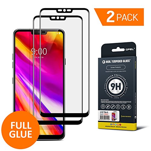 Product Cover GPEL Screen Protector for LG G7 ThinQ Full Glue Case Friendly Work with Most Case Premium Japanese Asahi Real Tempered Glass HD Clear Easy Installation 9H Hardness 99% Touch Accurate [2-Pack]