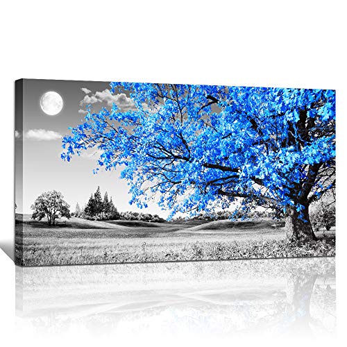 Product Cover wall art for living room Simple Life Blue moon tree landscape Abstract painting office Wall Decor 20
