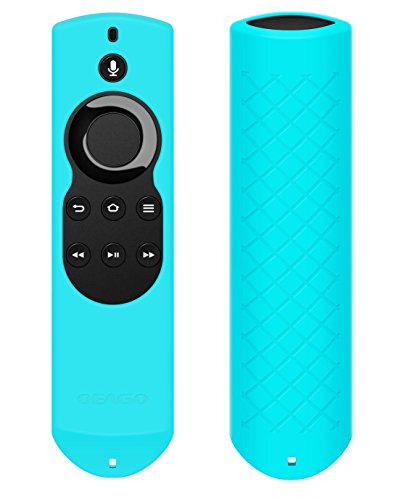 Product Cover OEAGO Silicone [Anti Slip] Shock Proof Cover Case for All-New Fire TV with 4K Alexa Voice Remote (2017 Edition) (2nd Gen) / Fire TV Stick Alexa Voice Remote (Mint Turquoise)