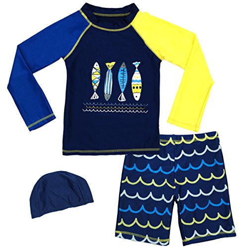 Product Cover Boys Two Piece Rash Guard Swimsuits Kids Sunsuit Swimwear Sets UPF 50+