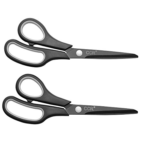 Product Cover CCR Scissors 8 Inch Soft Comfort-Grip Handles Sharp Titanium Blades, 2-Pack