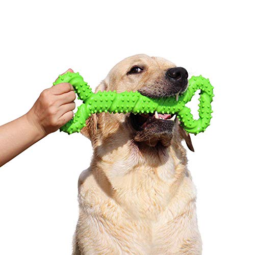 Product Cover LECHONG Durable Dog Chew Toys 13 Inch Bone Shape Extra Large Dog Toys with Convex Design Strong Tug Toy for Aggressive Chewers Medium and Large Dogs Tooth Cleaning