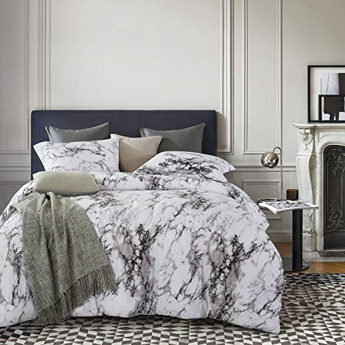 Product Cover Wake In Cloud - Marble Comforter Set, Gray Grey Black and White Pattern Printed, Soft Microfiber Bedding (3pcs, King Size)