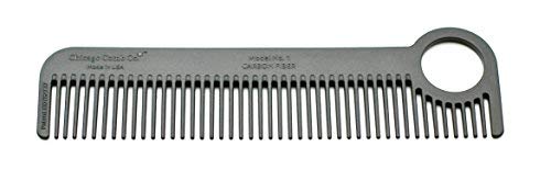 Product Cover chicago comb model 1 carbon fiber, made in usa, ultra smooth, strong, and light, anti-static, heat-resistant, 5.5 inches (14 cm) long, ultimate daily use, pocket, and travel comb