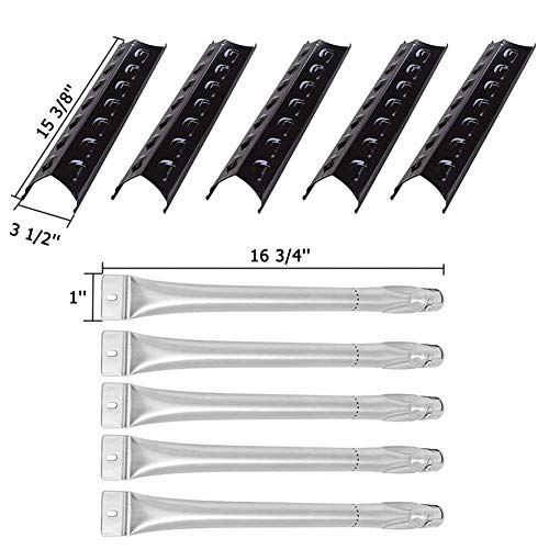 Product Cover SHINESTAR Grill Replacement Parts for Master Forge 3218LT, 3218LTN, 3218LTM, L3218, 2518-3, Porcelain Steel 15-3/8 inch Heat Shield Plate Tents Flame Tamers + 16 3/4 inch Burner Tubes