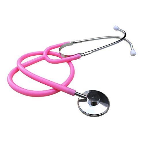 Product Cover MorTime Dual Head Stethoscope, Real Working Stethoscope for Kids Cosplay, Educational Equipment, Pink (1 pc)