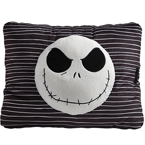 Product Cover Pillow Pets Black Jack Skellington Nightmare Before Christmas - Stuffed Plush Toy for Sleep, Play, Travel, and Comfort - Great for Boys and Girls of All Ages - Soft and Washable