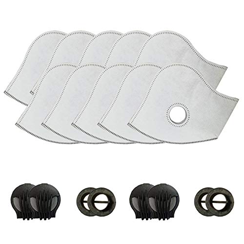 Product Cover AIRNEX Set of 10 Activated Carbon N99 PM2.5 Filters and 4 Exhaust Valves fit Most Dust and Pollution Masks in The Market | for Every Product Sold We Plant Trees | Formerly Named AirShielz