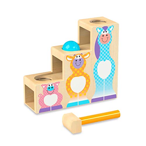 Product Cover Melissa & Doug First Play Pound & Roll Stairs Wooden 3 Piece Baby Kids Hammer & Ball Toy