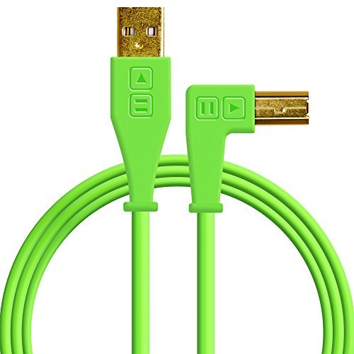 Product Cover Chroma Cables: Audio Optimized USB-A to USB-B Right-Angle Cable (Green)