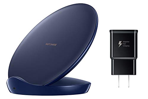 Product Cover Samsung Qi Certified Fast Charge Wireless Charger Stand (2018 Edition) Universally Compatible with Qi Enabled Smartphones - US Version - Blue