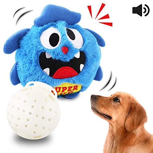 Product Cover Petbobi Upgrade Dog Toys Interactive Monster Plush Giggle Ball Shake Squeak Crazy Bouncer Toys Exercise Electronic Toy for Puppy Motorized Entertainment for Pets