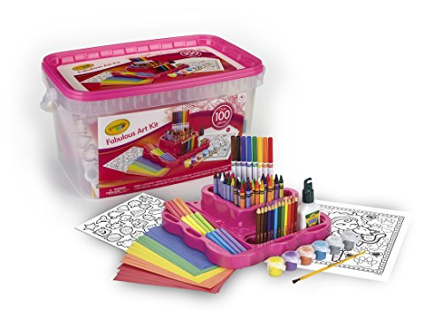 Product Cover Crayola Fabulous Art Kit, Amazon Exclusive, Art Supplies, Over 100Piece, Gift for Girls, Age 5, 6, 7, 8