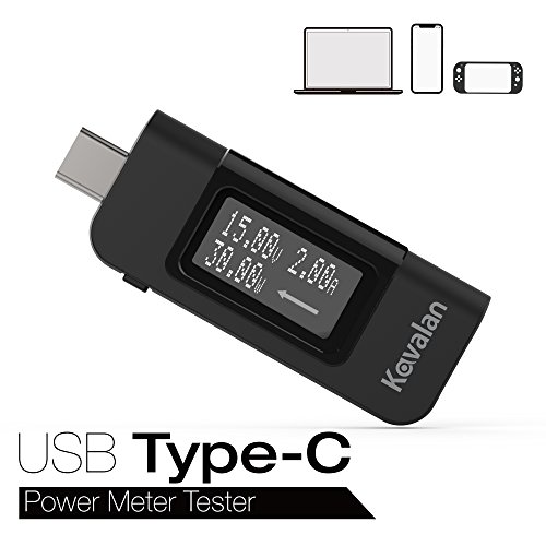 Product Cover Kavalan USB Type-C Power Meter Monitor, OLED Multimeter Charging Tester for V & A & Watts, Bi-Direction Indicator with Display Flip Button for New MacBook Pro, MacBook, iMac Pro, iMac, Dell XPS