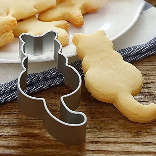 Product Cover Cookie Cutter Cat Shaped Aluminium Mold Sugarcraft Cake Cookies Pastry Baking Cutter Mould, Kitchen Tips Baking DIY Accessory- Gessppo
