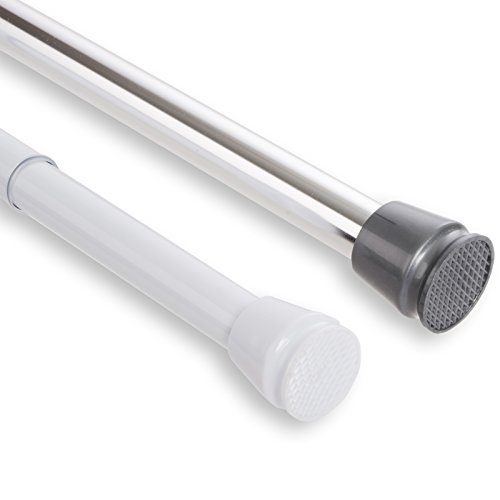 Product Cover Tension Shower Rod | Easy Mount Spring Loaded Shower Curtain Rod | Fully Adjustable White - 41 to 70 Inches