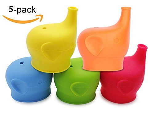 Product Cover yuboo yuboo Silicone Sippy Cup Lids, Elephant Spill-Proof Silicone Kids Lids for Babies and Toddlers (5pack)