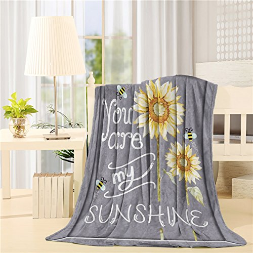 Product Cover Flannel Fleece Bed Blanket 40 x 50 inch Sunflowers Throw Blanket Lightweight Cozy Plush Blanket for Bedroom Living Rooms Sofa Couch - You Are My Sunshine