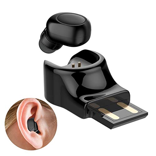 Product Cover Single Bluetooth Earbud, LEZII Mini Invisible Wireless Headset, in Ear Headphones, Sport Earpiece with Mic, Magnetic USB Charging for Car Vehicle Business, Waterproof Earphones for Samsung iPhone