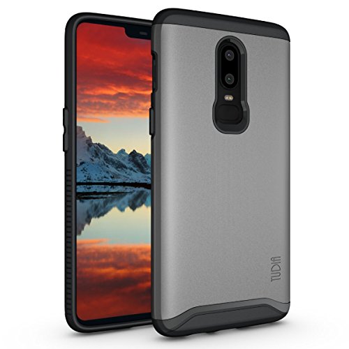 Product Cover OnePlus 6 Case, TUDIA Slim-Fit Heavy Duty [Merge] Extreme Protection/Rugged but Slim Dual Layer Case for OnePlus 6 (Metallic Slate)