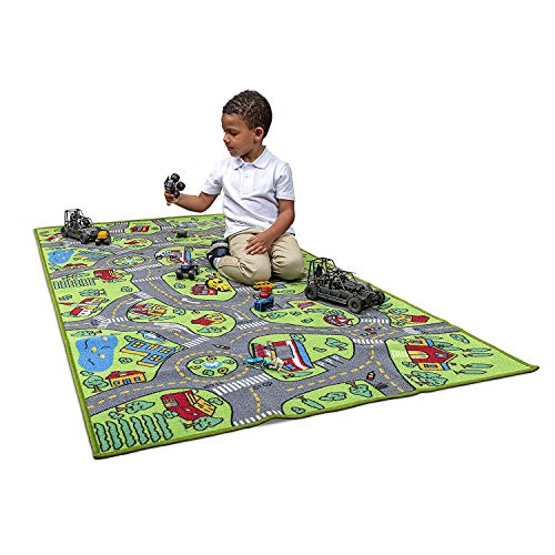 Product Cover Kids Carpet Playmat City Life Extra Large Learn Have Fun Safe, Children's Educational, Road Traffic System, Multi Color Activity Centerpiece Play Mat! Great for Playing with Cars for Bedroom Playroom