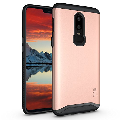 Product Cover OnePlus 6 Case, TUDIA Slim-Fit Heavy Duty [Merge] Extreme Protection/Rugged but Slim Dual Layer Case for OnePlus 6 (Rose Gold)