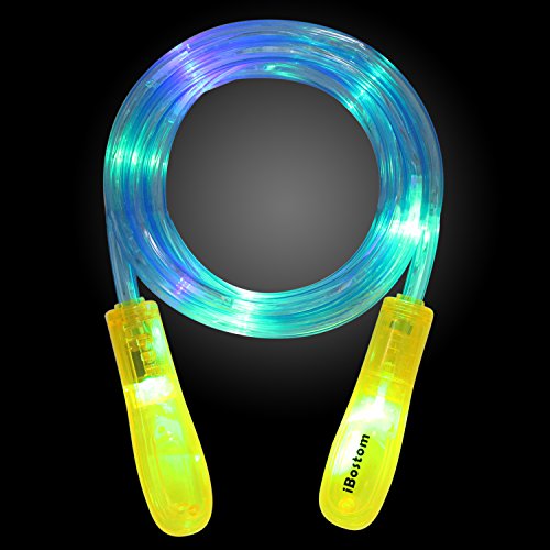 Product Cover iBostom Light Up Jump Rope - Jump Rope for Kids Led Jump Rope Flashing Color Change Skipping Rope Colorful Light Jumping Rope Fun Toy with Gift Box