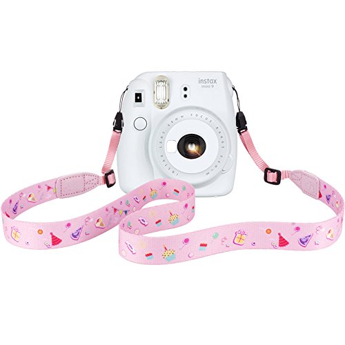 Product Cover Elvam Camera Neck Shoulder Belt Strap for Men/Women Compatible with Instant Mini 8/8+/9/7s/25/50/90, Digital Camera, Mirrorless Camera ETC, Pink Pattern