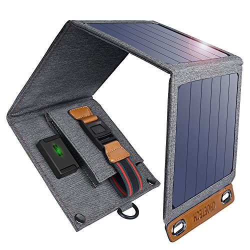 Product Cover CHOETECH Solar Charger, 14W Solar Panel Phone Charger Waterproof Foldable Camping Charger Compatible iPhone Xs Max/XS/X/8, Galaxy S10/S10+, Other Smartphones, iPad, Camera, Bluetooth Speaker and More