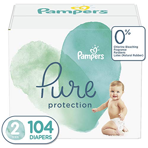 Product Cover Diapers Size 2, 104 Count - Pampers Pure Disposable Baby Diapers, Hypoallergenic and Unscented Protection, Giant Pack