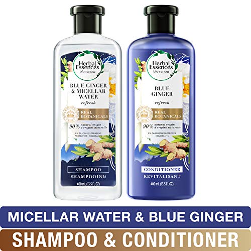 Product Cover Herbal Essences, Volume Shampoo & Conditioner Kit With Natural Source Ingredients, For Fine Hair, Color Safe, BioRenew Micellar Water & Blue Ginger, 13.5 fl oz, Kit