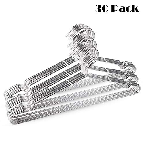 Product Cover JUNING Wire Hangers, 30 Pack Stainless Steel Strong Metal Clothes Hangers-16 Inch