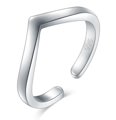 Product Cover 925 Sterling Silver Toe Ring, BoRuo Wave Hawaiian Adjustable Band Ring