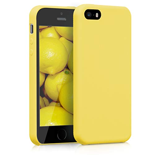 Product Cover kwmobile TPU Silicone Case for Apple iPhone SE / 5 / 5S - Soft Flexible Rubber Protective Cover - Yellow Matte