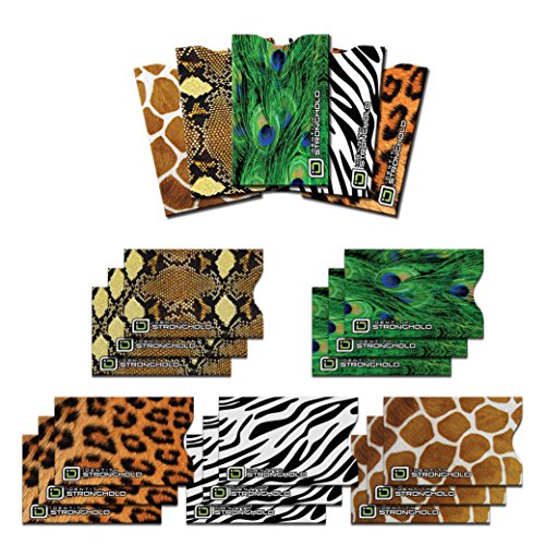 Product Cover 20 RFID Blocking Credit Card Sleeves in Beautiful Safari Designs - Ultimate Protection Sleeve Set! (Safari 20 Pack)