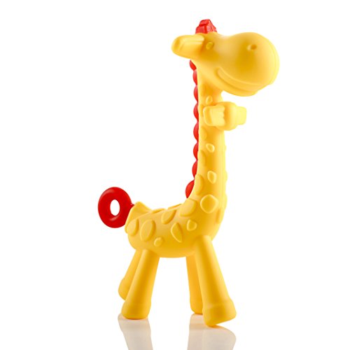 Product Cover Giraffe Baby Teether Toy | Natural & Organic BPA-Free Silicone | Textured Infant Teething Relief | Freezable and Dishwasher-Safe | Cute Chew Toys for Boys, Girls, Babies, Toddlers, Newborn